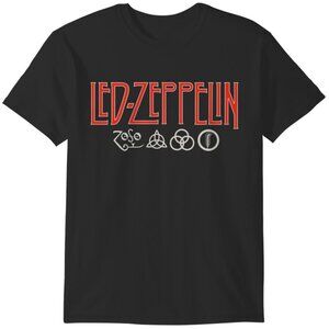 Led Zeppelin Zoso Logo Shirt Rock Band Symbol Graphic Music Fan T-Shirt 90